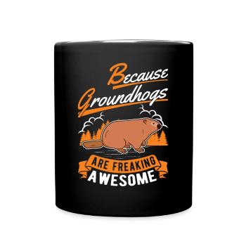 Murmeltier Groundhog Day Waldmurmeltier - Tasse einfarbig - Schwarz - Vorne