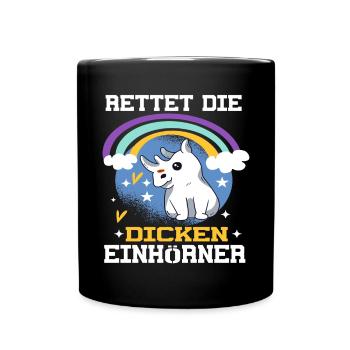 Save The Chubby Unicorns - Tasse einfarbig - Schwarz - Vorne