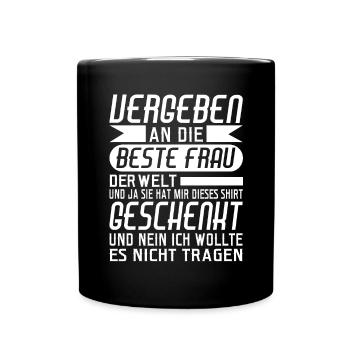 Sorry Ladies Paar Freund Vergeben Geschenk Spruch - Tasse einfarbig - Schwarz - Vorne