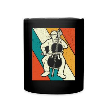 Cello Cellospieler Cellist - Tasse einfarbig - Schwarz - Vorne