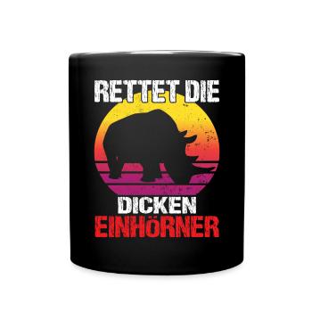 Save The Chubby Unicorns - Tasse einfarbig - Schwarz - Vorne