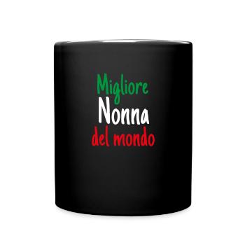 Migliore Nonna Del Monde Beste Großmutter - Tasse einfarbig - Schwarz - Vorne