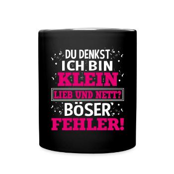 Niedliches Geschenk Frauen Mädchen Kampfzwerg - Tasse einfarbig - Schwarz - Vorne