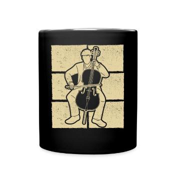 Cello Cellospieler Cellist - Tasse einfarbig - Schwarz - Vorne
