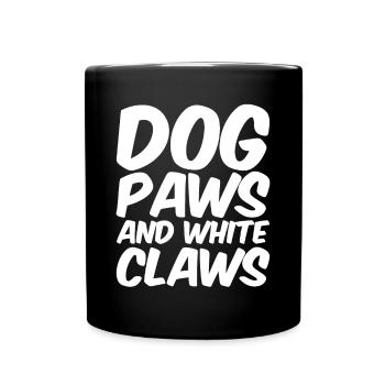 Pattes de chien et griffes blanches - Mug uni - noir - Devant