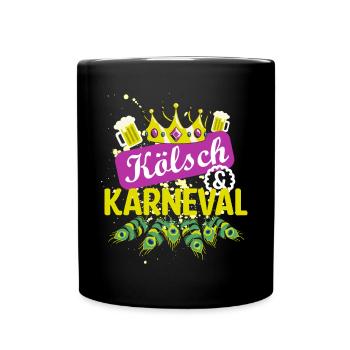 Kölsch and Carnival | Beer King Beer Queen Peacock - Full Colour Mug - black - Front