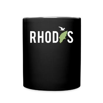 Rhodos Insel Karte Griechenland Urlaub Geschenk - Tasse einfarbig - Schwarz - Vorne