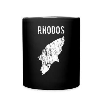 Rhodos Insel Karte Griechenland Urlaub Geschenk - Tasse einfarbig - Schwarz - Vorne