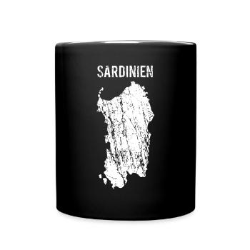Carte de l’île de Sardaigne Italie Cadeau de Noël - Mug uni - noir - Devant