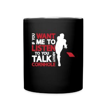 Cornhole - Tasse einfarbig - Schwarz - Vorne