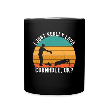 Cornhole - Tasse einfarbig - Schwarz - Vorne