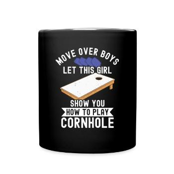 Cornhole - Tasse einfarbig - Schwarz - Vorne
