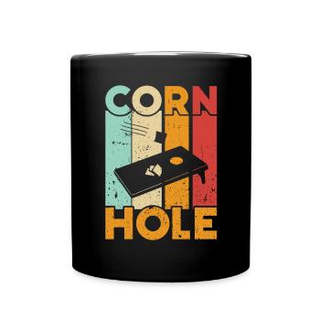 Cornhole - Tasse einfarbig - Schwarz - Vorne
