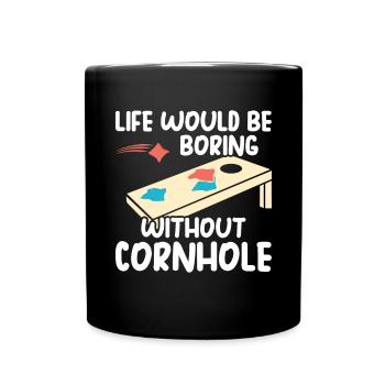 Cornhole - Tasse einfarbig - Schwarz - Vorne