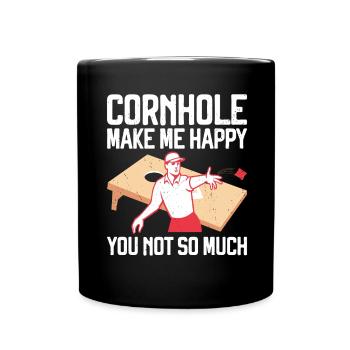 Cornhole - Tasse einfarbig - Schwarz - Vorne