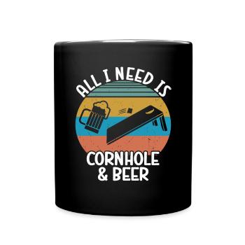 Cornhole - Tasse einfarbig - Schwarz - Vorne