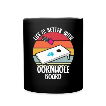 Cornhole - Tasse einfarbig - Schwarz - Vorne