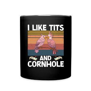 Cornhole - Tasse einfarbig - Schwarz - Vorne