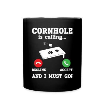 Cornhole - Tasse einfarbig - Schwarz - Vorne
