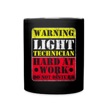 Warning Lightning Technician At Work - Full Colour Mug - black - Front
