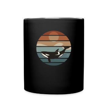 Orca Vintage Wal Meerestier Killerwal - Tasse einfarbig - Schwarz - Vorne