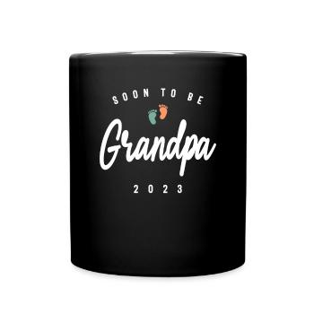 Mens Soon To Be Grandpa 2023 Grandparents Day - Full Colour Mug - black - Front