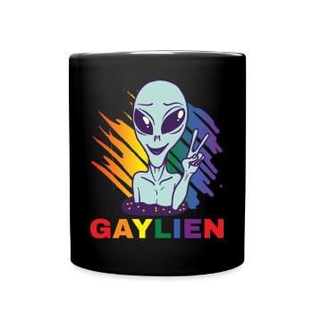 Gender Lesben, Schwule, Trans, Queer Regenbogen - Tasse einfarbig - Schwarz - Vorne