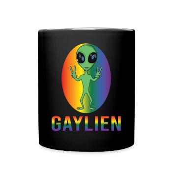 Gender Lesben, Schwule, Trans, Queer Regenbogen - Tasse einfarbig - Schwarz - Vorne