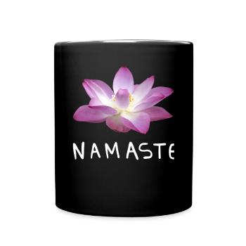 Yoga Damen Herren Fitness Spiritualität Meditation - Tasse einfarbig - Schwarz - Vorne
