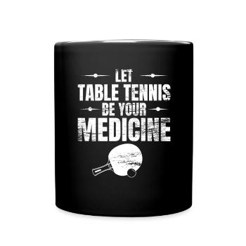 Citation motivante de ping-pong - Mug uni - noir - Devant