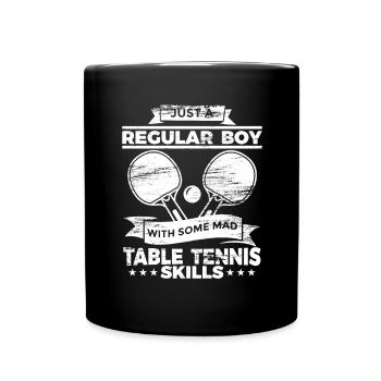 Tischtennis Junge - Tasse einfarbig - Schwarz - Vorne