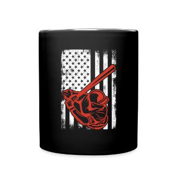 Joueur de baseball patriotique - Mug uni - noir - Devant