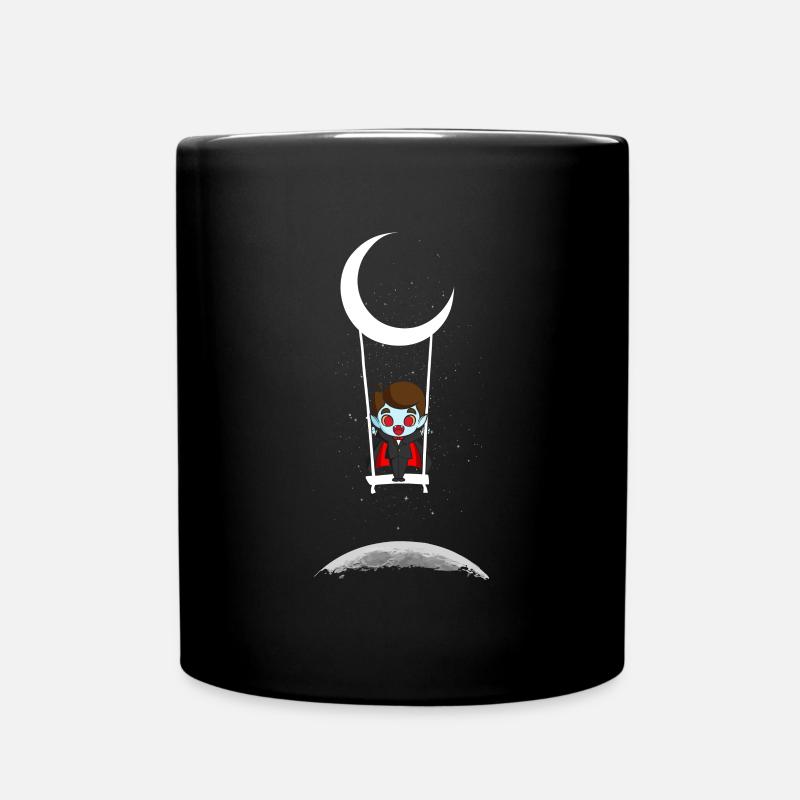 Dracula On Moon Swing Creepy Halloween - Mug uni - noir