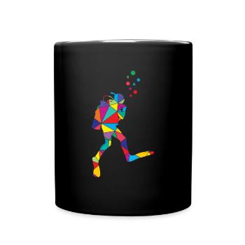 Low Poly Diving Polygon Diving - Full Colour Mug - black - Front