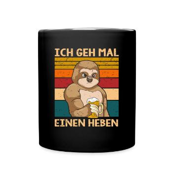 Ich geh mal einen Heben Lustiges Gym Fitness - Tasse einfarbig - Schwarz - Vorne