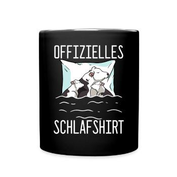 Offizielles Schlafshirt Kuh Schlafanzug Bauer - Tasse einfarbig - Schwarz - Vorne