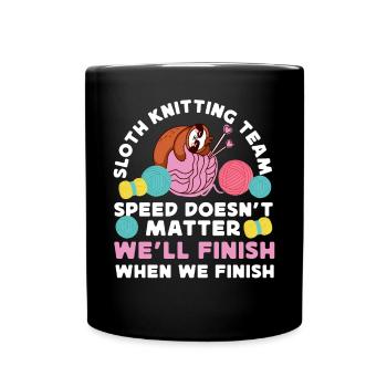 Knitting Knitter Sloth Sloth - Full Colour Mug - black - Front