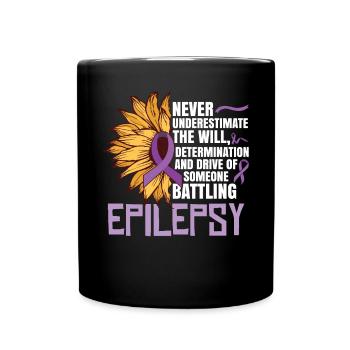 Epilepsy Warrior Women Awareness Month - Full Colour Mug - black - Front