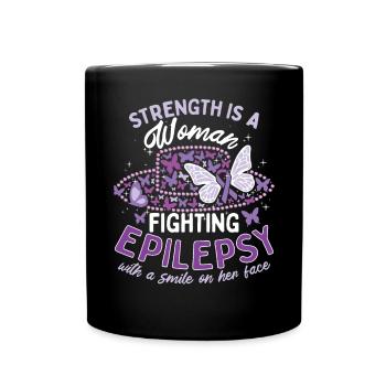 Women Epilepsy Warrior - Full Colour Mug - black - Front