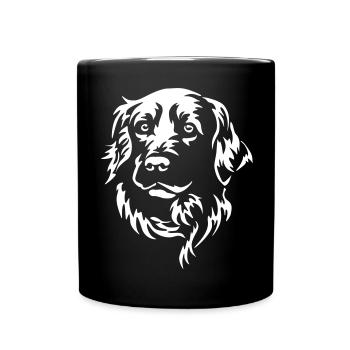 Golden Retriever Head "Black Edition" - Full Colour Mug - black - Front