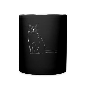 Chat dessiné - Mug uni - noir - Devant