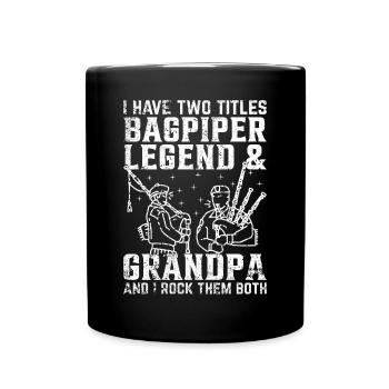 J’ai deux titres Bagpiper Legend & Grandpa Bagpip - Mug uni - noir - Devant