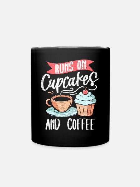 Cupcakes Geschenkidee - Tasse einfarbig - Schwarz