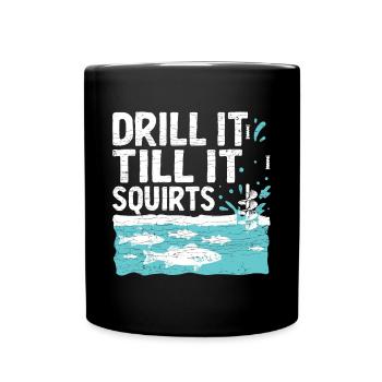 Eisfischen Geschenk Eisangeln - Tasse einfarbig - Schwarz - Vorne