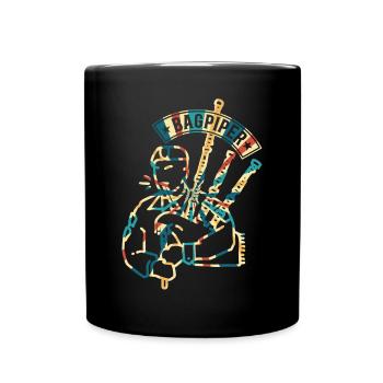 Bagpiper Bagpiping Hobby Bagpipe Music - Bagpipe P - Full Colour Mug - black - Front