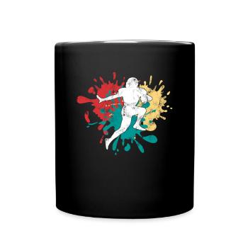 American Football - Tasse einfarbig - Schwarz - Vorne