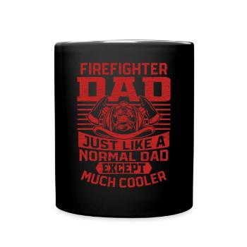 Feuerwehr Feuerwehrmann Papa Geschenk - Tasse einfarbig - Schwarz - Vorne