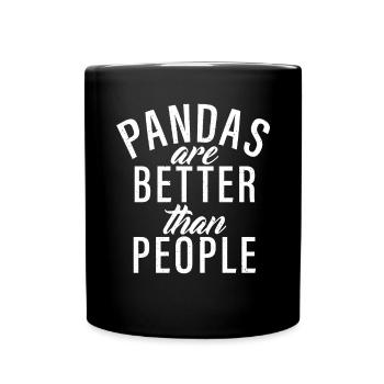 Panda Geschenke Panda Liebhaber - Tasse einfarbig - Schwarz - Vorne