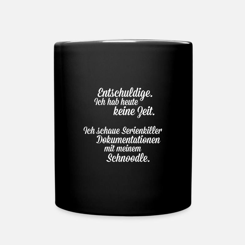 Ich schau Dokus mit meinem Schnoodle - Tasse einfarbig - Schwarz