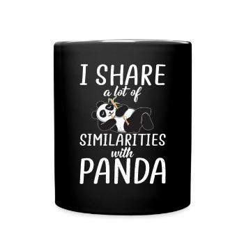 Panda Geschenke Panda Liebhaber - Tasse einfarbig - Schwarz - Vorne